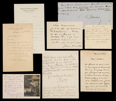 Lot 568 - French Literary Autographs. A group of 10 literary autographs, 19th & 20th century