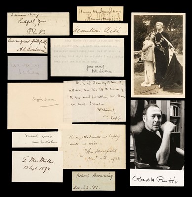 Lot 627 - Literary Autographs. A group of 18 literary autographs, 19th & 20th century