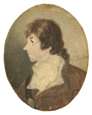 Lot 371 - English School. Portrait miniature of a young gentleman, circa 1790