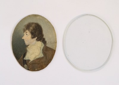 Lot 371 - English School. Portrait miniature of a young gentleman, circa 1790