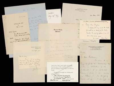 Lot 629 - Literary Autographs. A group of 15 autographs, 20th century