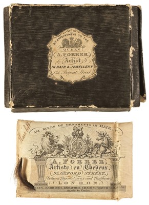 Lot 380 - Forrer (Antoni, 1802/3-1889). Trade packet of hair, in original box, 1836