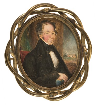 Lot 370 - English School. Portrait miniature of a gentleman, circa 1830