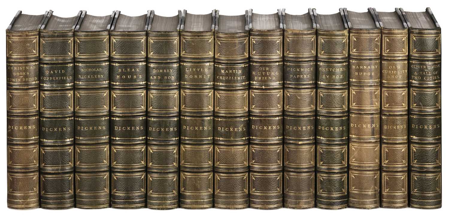 Lot 342 - Dickens (Charles). Works, 18 works bound in 13 volumes, Chapman & Hall, circa 1880