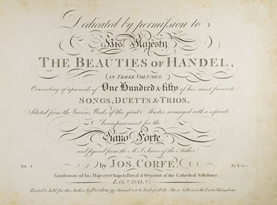 Lot 200 - Handel (George Frideric). The Beauties of Handel, in three volumes..., circa 1825