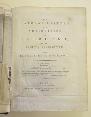 Lot 68 - White (Gilbert). Natural History of Selborne & Naturalist's Calendar, 1st editions, 1789 & 1795