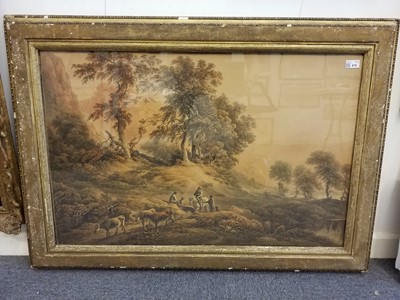 Lot 470 - English School. Figures in a landscape, probably Dovedale