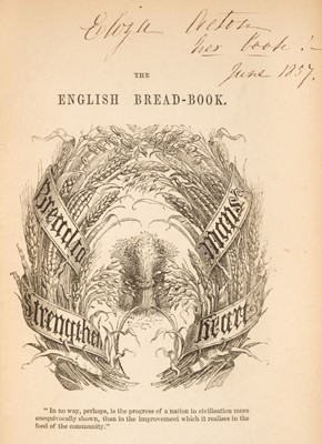 Lot 352 - Acton (Eliza). The English Bread-Book for Domestic Use