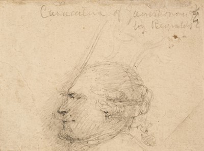 Lot 328 - Reynolds (Joshua, 1723-1792). Portrait Sketch in Profile of Thomas Gainsborough (1727-1788)