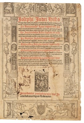Lot 324 - Josephus (Flavius). Praeclara opera, Paris, 1519