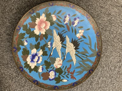 Lot 160 - Chinese. Cloisonné plates