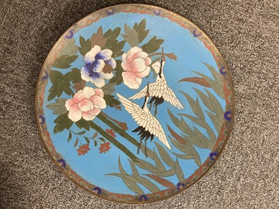 Lot 160 - Chinese. Cloisonné plates