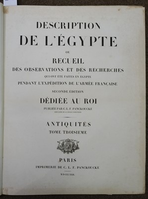 Lot 16 - Egypt. Description de l'Egypte, Antiquités volumes 3-4, 2nd edition, 1822