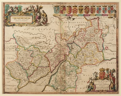 Lot 68 - Gloucestershire. Jansson (Jan), Glocestria Ducatus cum Monumethensi Comitatu..., circa 1650