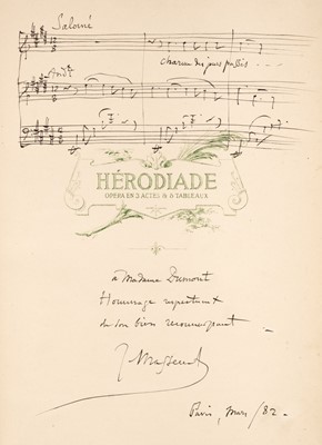 Lot 582 - Massenet (Jules, 1842-1912). Herodiade. Opera en 3 Actes & 5 Tableaux