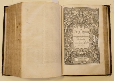 Lot 79 - Bible [English]. The Bible. Translated according to the Ebrew and Greeke, 1578