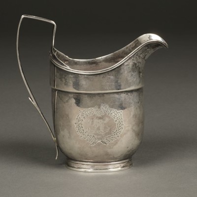 Lot 8 - American Silver. Silver milk jug by Robert Evans, Boston circa 1800
