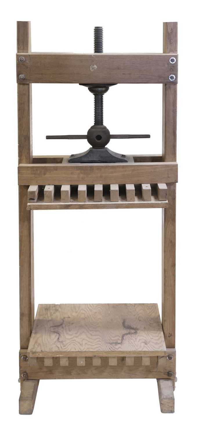 Lot 483 - Standing press. An oak standing press