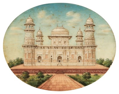 Lot 418 - Indian School. Miniature painting of a mosque, circa 1850s
