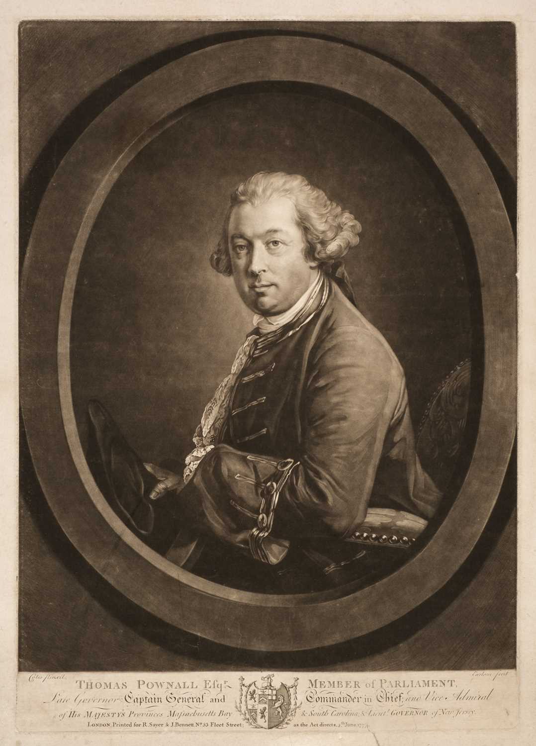 Lot 8 - Earlom (Richard, 1743-1822). Thomas Pownall mezzotint