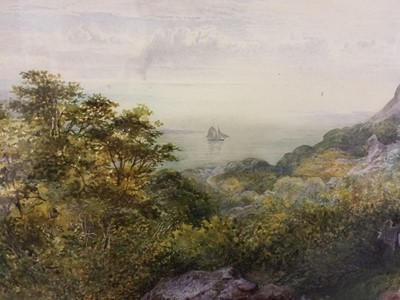 Lot 463 - Brett (John, 1830-1902). Cliff Scene in Cornwall, watercolour and gouache on paper