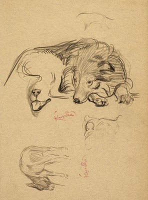 Lot 644 - Kupka (Frantisek, 1871-1957). Studies of a dog resting, and donkey, circa 1909