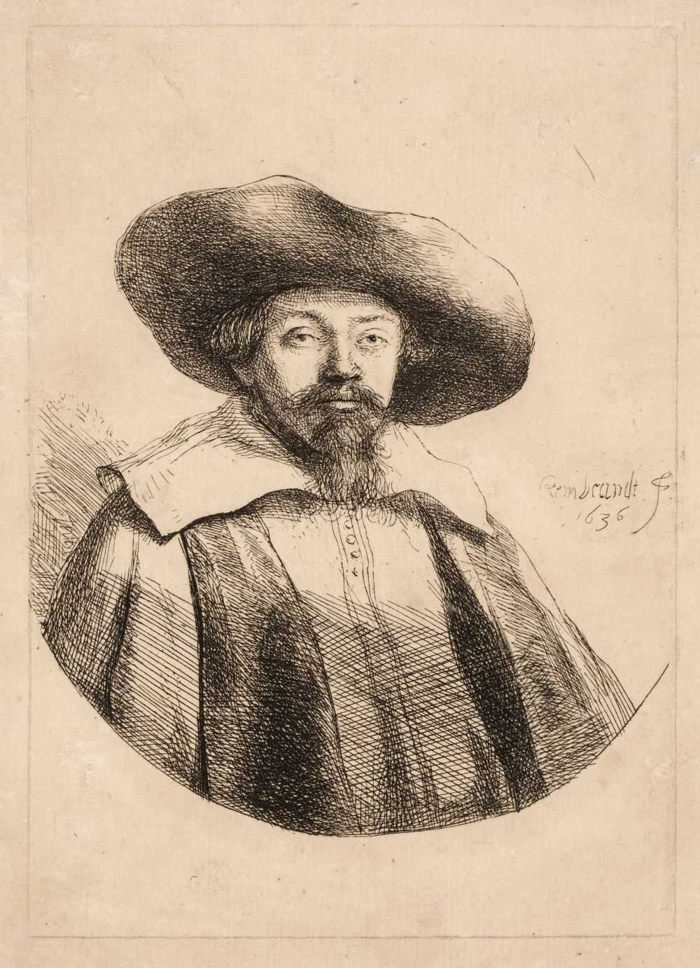 Lot 347 - Rembrandt van Rijn (Harmensz. 1606-1669). Samuel Manasseh Ben Israel, 1636, etching