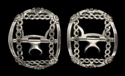 Lot 222 - Shoe Buckles. George III silver shoe buckles