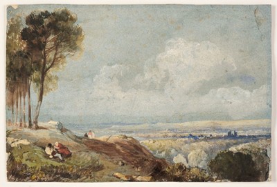 Lot 502 - Turner (Joseph Mallord William, 1775-1851). Panoramic river landscape, circa 1830s