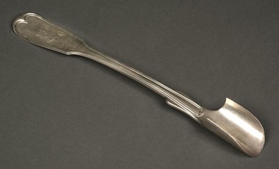 Lot 5 - American Silver. Cheese scoop by Robert & William Wilson, Philadelphia circa 1820