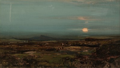Lot 441 - Mitchell (John Campbell, 1865-1922). Moonrise, Achnacree Moor, Benderloch, Scotland