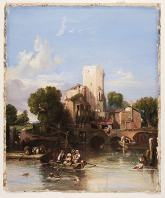 Lot 500 - Stanfield (Clarkson Frederick, 1793-1867, follower of). Continental landscape with mill