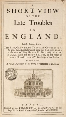 Lot 192 - Dugdale (William). A Short View of the Late Troubles in England, 1681