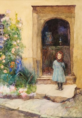 Lot 662 - Woodlock (David, 1842-1929). Little Girl in Venetian Doorway