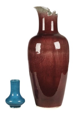 Lot 152 - Chinese Vase. A 19th century Chinese Sang de Boeuf porcelain vase