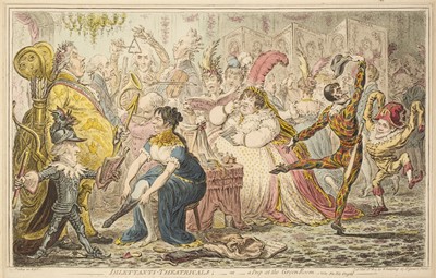 Lot 204 - Gillray (James). Dilettanti Theatricals - or a Peep at the Green Room, 1803