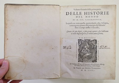 Lot 77 - Tarcagnota (Giovanni). Delle Historie del Mondo, 3 parts & supplement in five, Venice, 1562