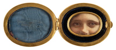 Lot 379 - Eye Miniature. Portrait of lover's eyes, circa 1820s/30s