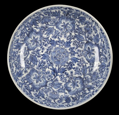 Lot 144 - Chinese Bowl. A blue and white porcelain bowl, probably 17th century