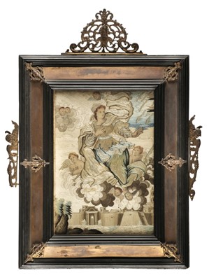 Lot 249 - Embroidered picture. Saint Ursula, circa 1780s/90s