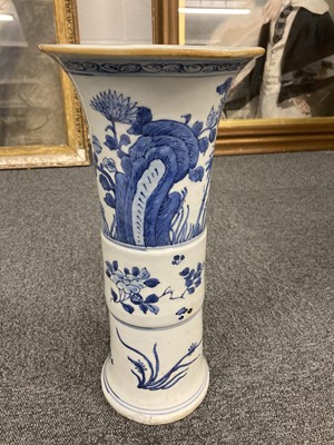 Lot 154 - Chinese Vase. A blue and white porcelain vase, probably late 18th century