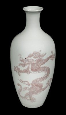 Lot 155 - Chinese Vase. A porcelain dragon vase, Republic period