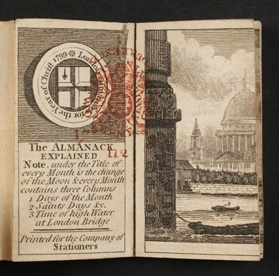 Lot 435 - Miniature. London Almanack for the Year of Christ 1799