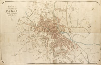 Lot 135 - Derby. Standidge & Co., lithographers, Map of the Borough of Derby, 1852