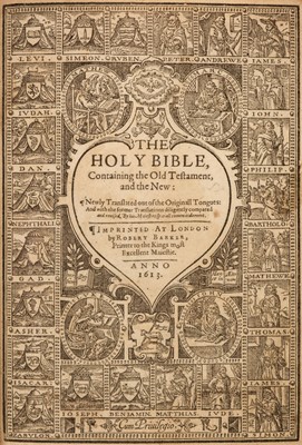 Lot 173 - Bible [English]. The Holy Bible, printed by Robert Barker, 1613, 4to