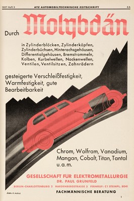 Lot 312 - Automobiltechnische Zeitschrift [ATZ]. 3 volumes, Berlin:, 1936-38