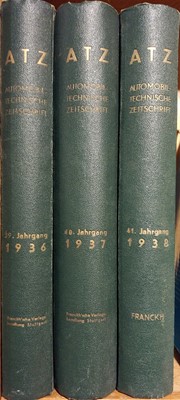 Lot 312 - Automobiltechnische Zeitschrift [ATZ]. 3 volumes, Berlin:, 1936-38