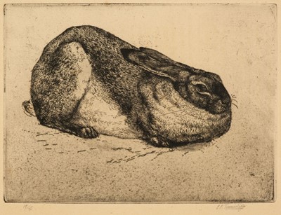 Lot 560 - Tunnicliffe (Charles Frederick, 1901-1979). Sitting Hare, etching