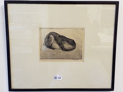 Lot 560 - Tunnicliffe (Charles Frederick, 1901-1979). Sitting Hare, etching