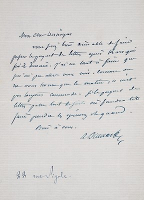 Lot 297 - Dumas (Alexandre fils, 1824-1895). Autograph Letter Signed